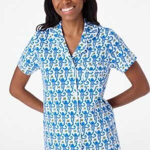 Blue Monkey Polo Pajamas